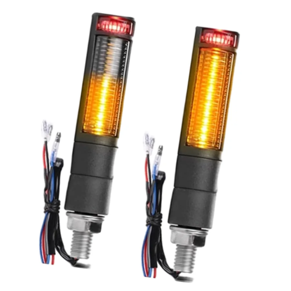 2 Pcs 12 V DC Red And Amber Light Universal Motorcycle LED Turn Signal Light For Motorcycles with matching 10 mm mounting thread
