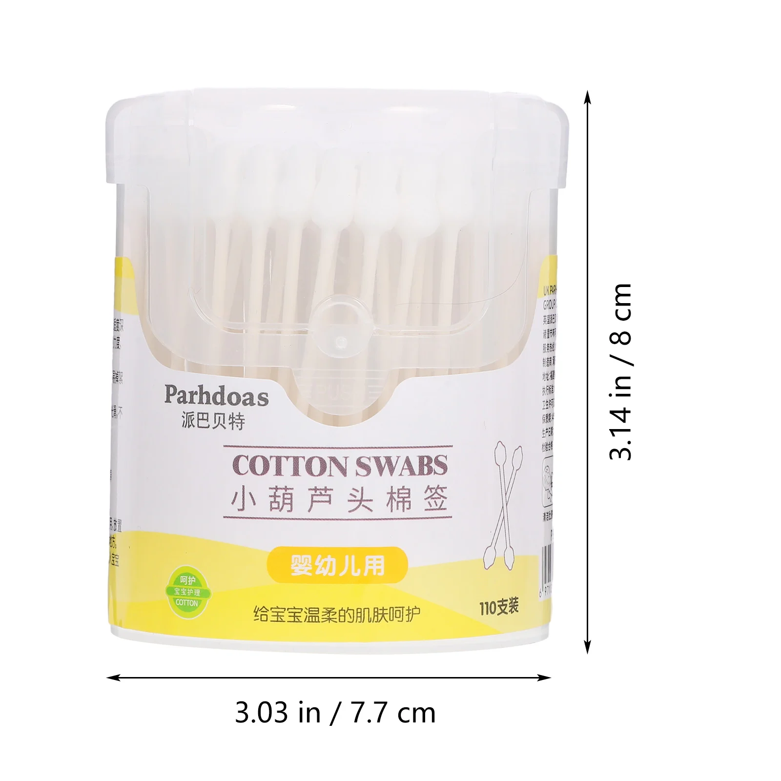 Reutilizável Cotton Ear Stick Sticks Box, cotonete apontado, brotos de cuidados com o bebê, cotonetes, suprimentos infantis, produtos tampões, limpar