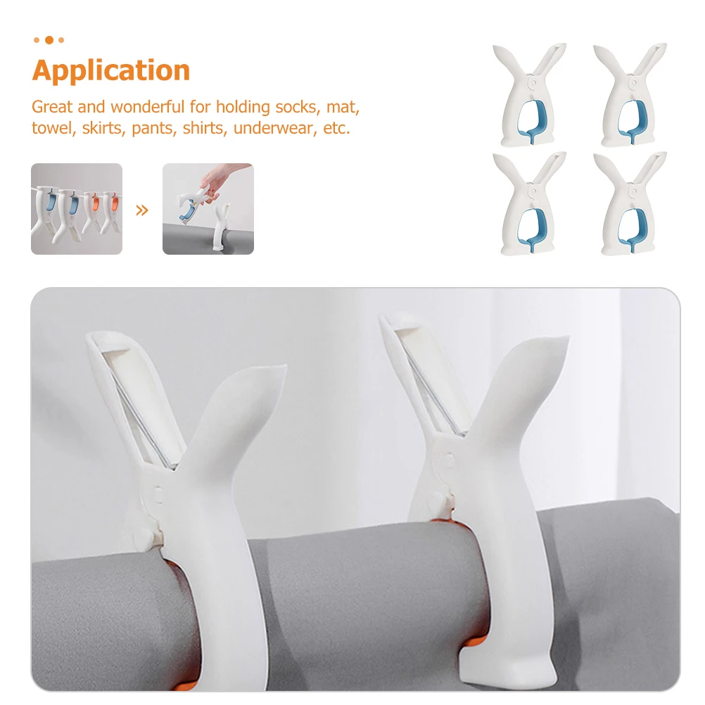 4 pezzi clip per vestiti in plastica antivento perni da bucato antiscivolo resistenti per asciugamani trapunte leggings set di mollette robusti portatili