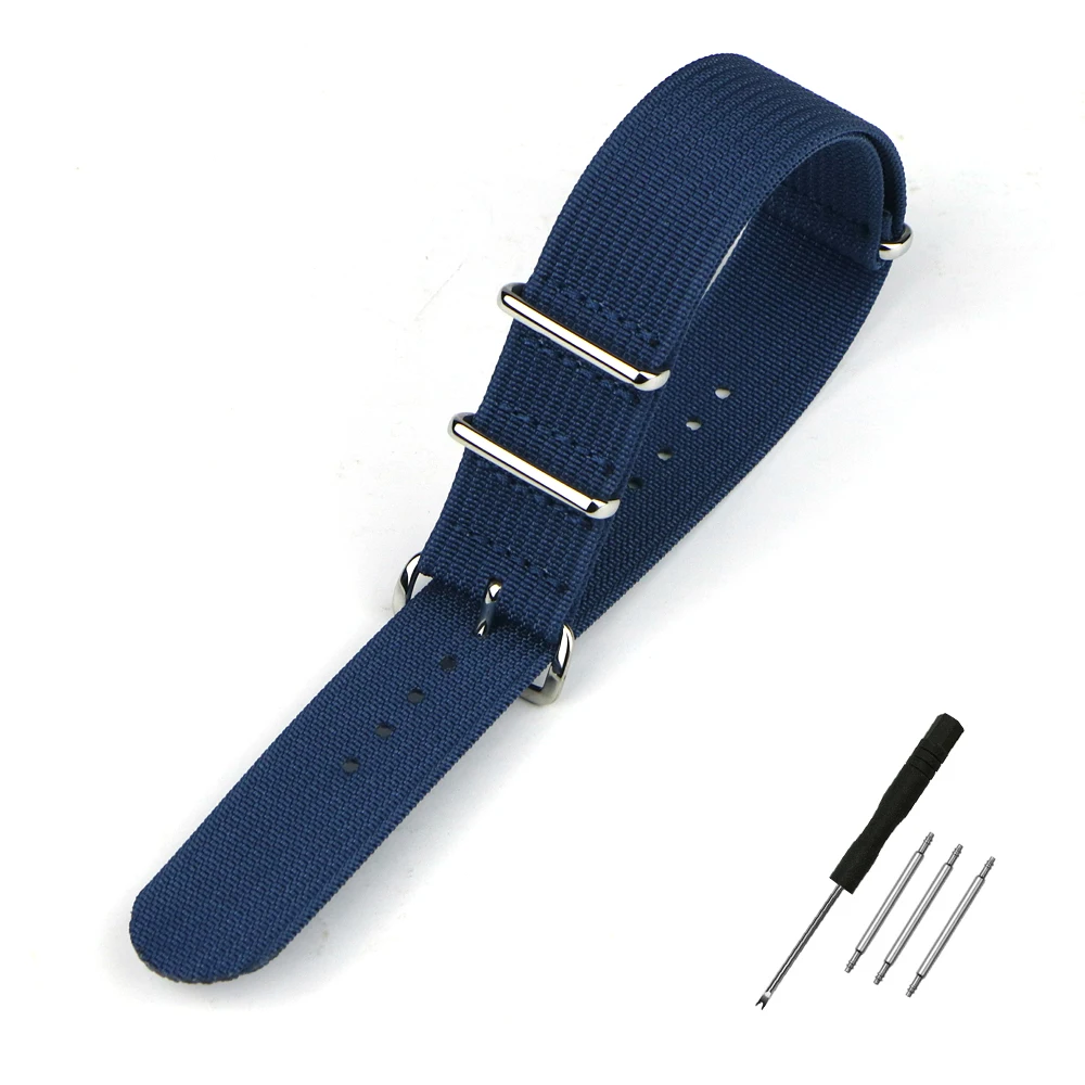 Nylon-Uhrenarmband, geripptes Armband, 16 mm, 18 mm, 19 mm, 20 mm, 22 mm, 24 mm, Ersatz für Militär-Ballistikgewebe, Premium-Uhrenarmband-Zubehör – Detail 7