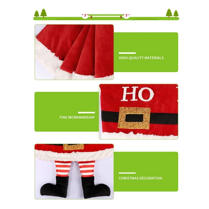 Christmas Tree Skirt Christmas Party Decoration Santa Feet Christmas Tree Base Apron