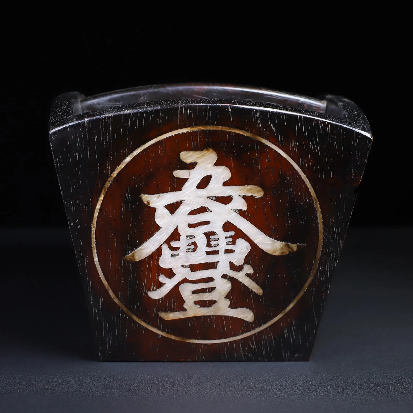 Rare Rosewood Ornament Inlaid With Mother-Of-Pearl, A Wealth-Attracting Decorative Piece For Home And Shops, Height 18Cm, Weight