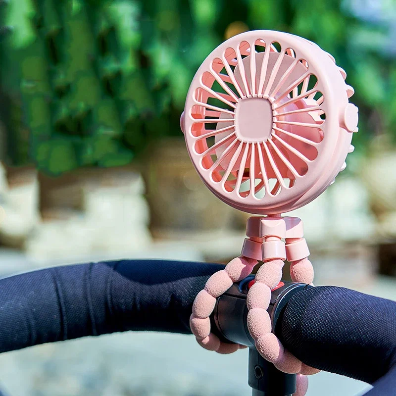 

Baby Stroller Fan Mini Portable Outdoor Fan USB 3 Speed Flexible Octopus Fan Tripod Clip on Handheld Fan for Stroller Crib