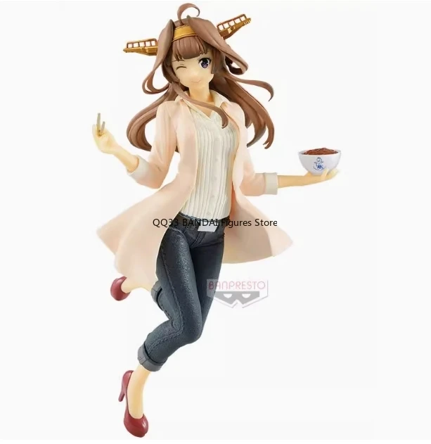 BANDAI Original EXQ Figure Kongo Fleet Girls Collection KanColle Anime Action Figure Desktop Ornaments Model Toys Gift