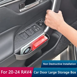 QHCP Car Storage Box Door Window Lift Panel With Storage Box Organizer Tray Stowing For Toyota RAV4 2020-2024 Interior Accessory