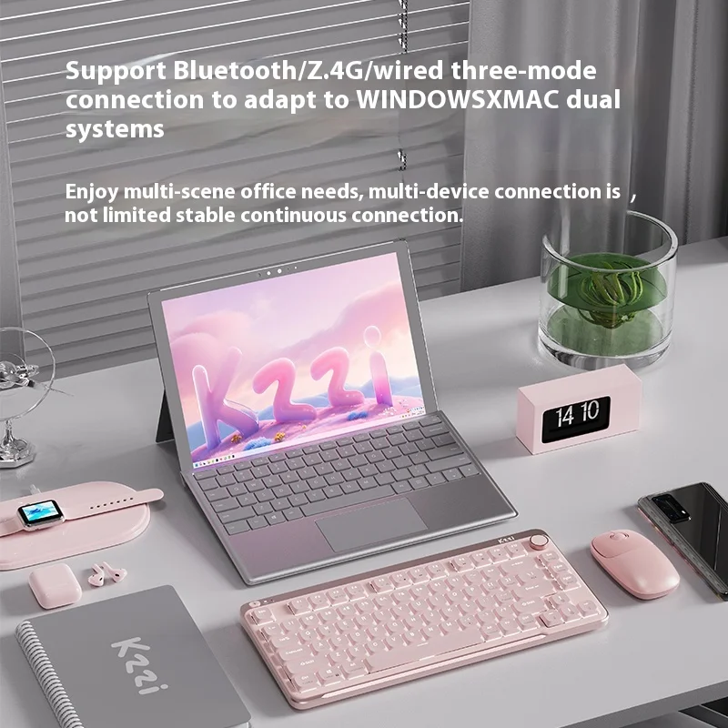 Kzzi I75 Youth Edition Wireless Dwarf Switch Mechanical Keyboard 3Mode Aluminum Alloy Frame Lightweight Custom Office Keyboard