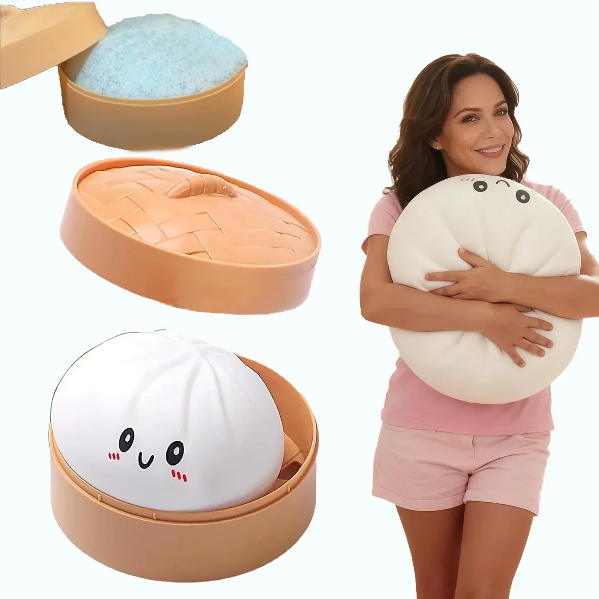 Bola Antiestresse Gigante de 25CM em Formato de Dumpling: Brinquedo de Apertar Gigante de Maltose, Fidget Sensorial Jumbo para Adultos, Peça de Arte Macia para Descompressão