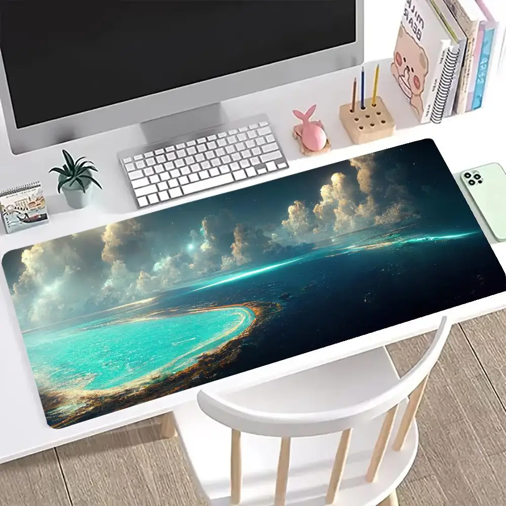 Beach Mouse Pad Large Computer Office Game Table Mats XXL Rubber Anti-slip Gaming Keyboard Mousepads Long Desk Pads