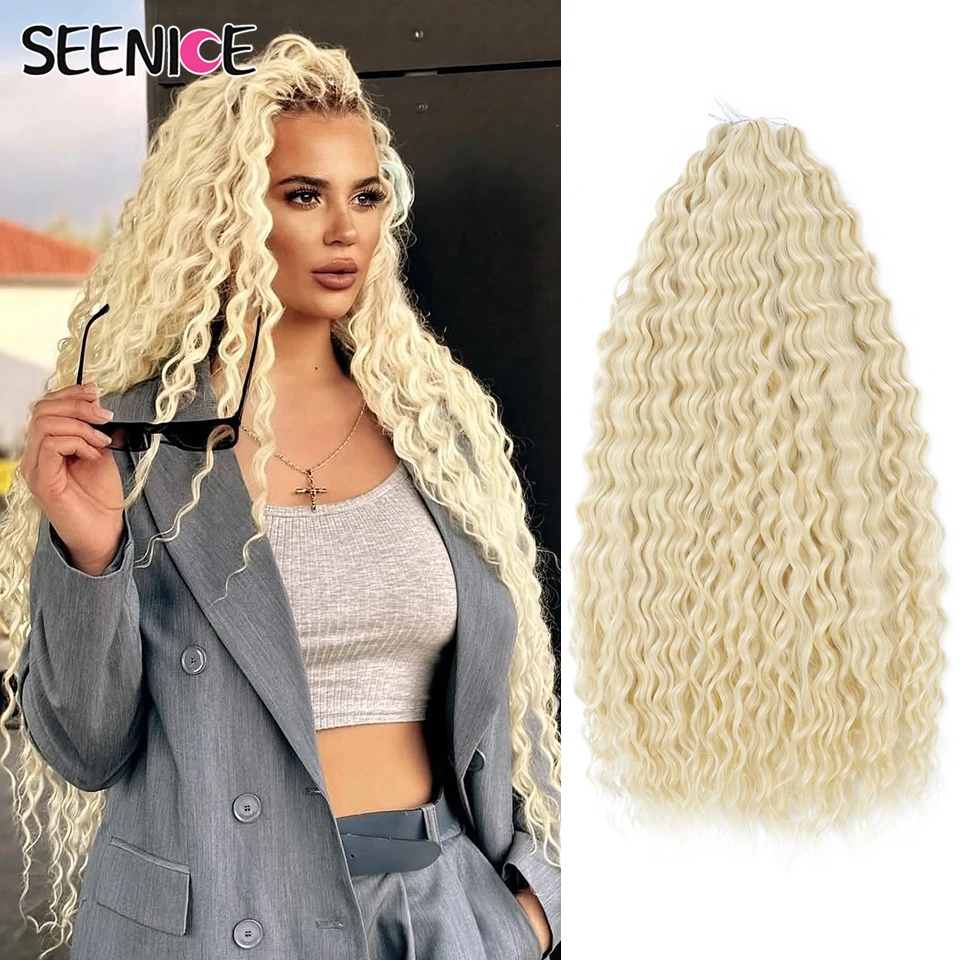 

Synthetic Braiding Hair Extensions Natural Deep Wavy 30inch Long Curly Braid Hair Ombre Brown Blonde Ariel Twist Crochet Hair