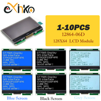 1-10pcs Lcd12864 12864-06D, 12864, LCD module, COG, with Chinese font, dot matrix screen, SPI interface