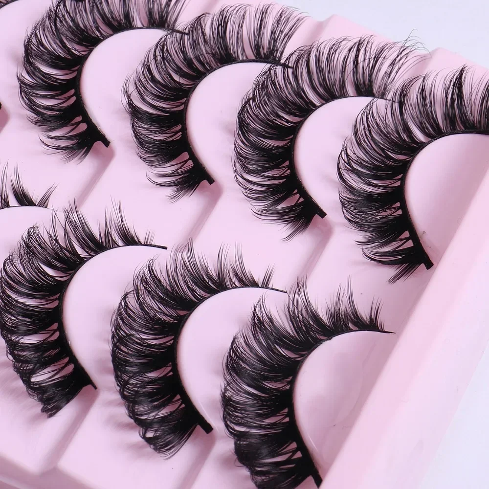 10 Pairs Russian Strip Lashes 3D Fluffy Lashes Natural Eyelashes Dramatic False Eyelashes Extension