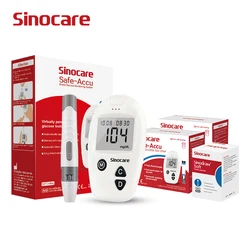 Sinocare Safe-Accu Blood Glucose Meter Blood Sugar Meter Glucometer Kit or Test Strips Needles Lancets Medical Diabetes