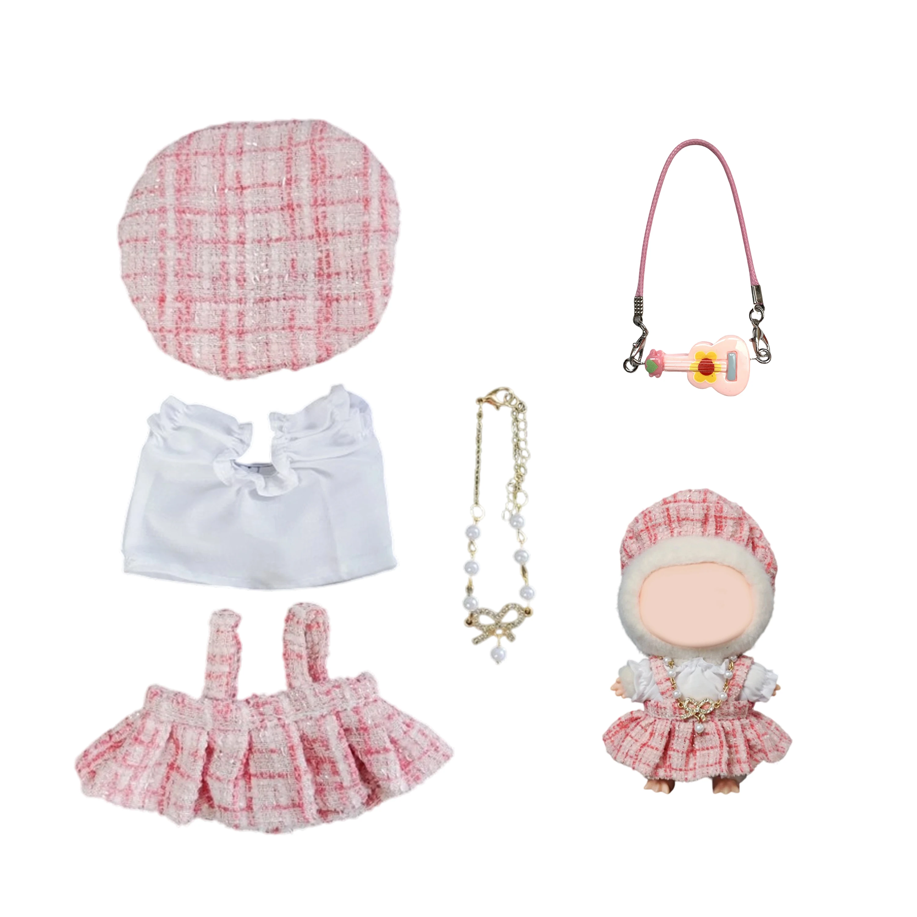 

For 15 CM Labubu Clothes outfit Dresses Doll Clothes Color Match Hoodies Dolls Accessories Cute Decoration for labubu V1 V2