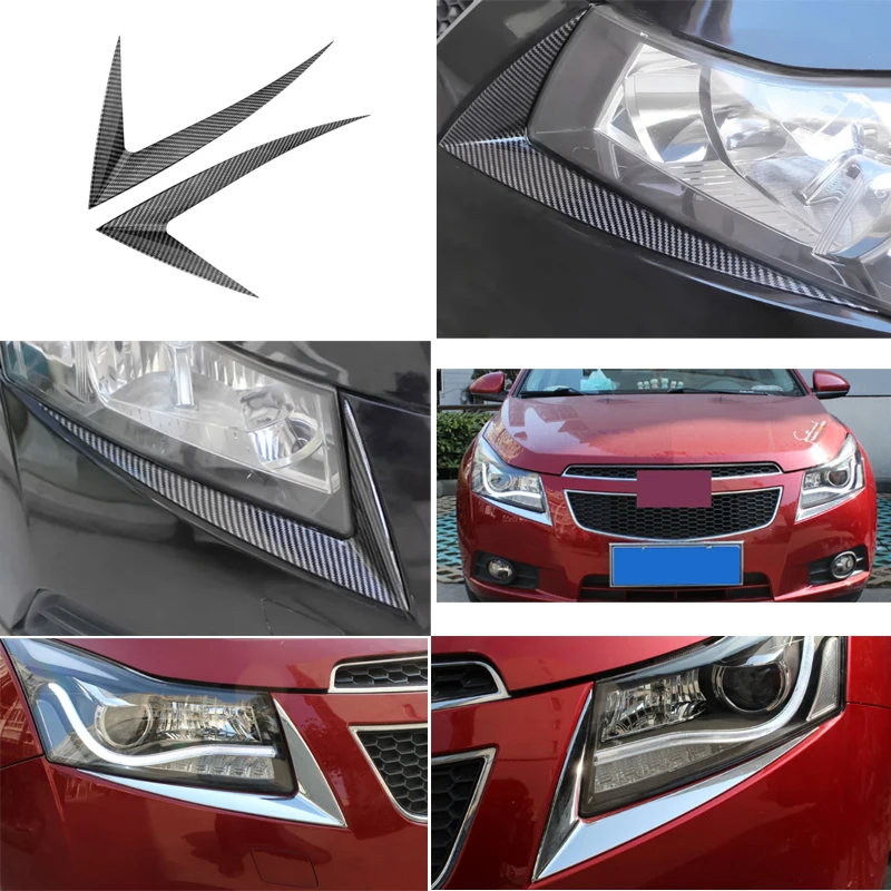 

For Chevrolet Cruze Sedan Hatchback 2009 - 2014 Car Head Lamps Headlight Eyebrow Cover Sticker Trim accesorios para auto