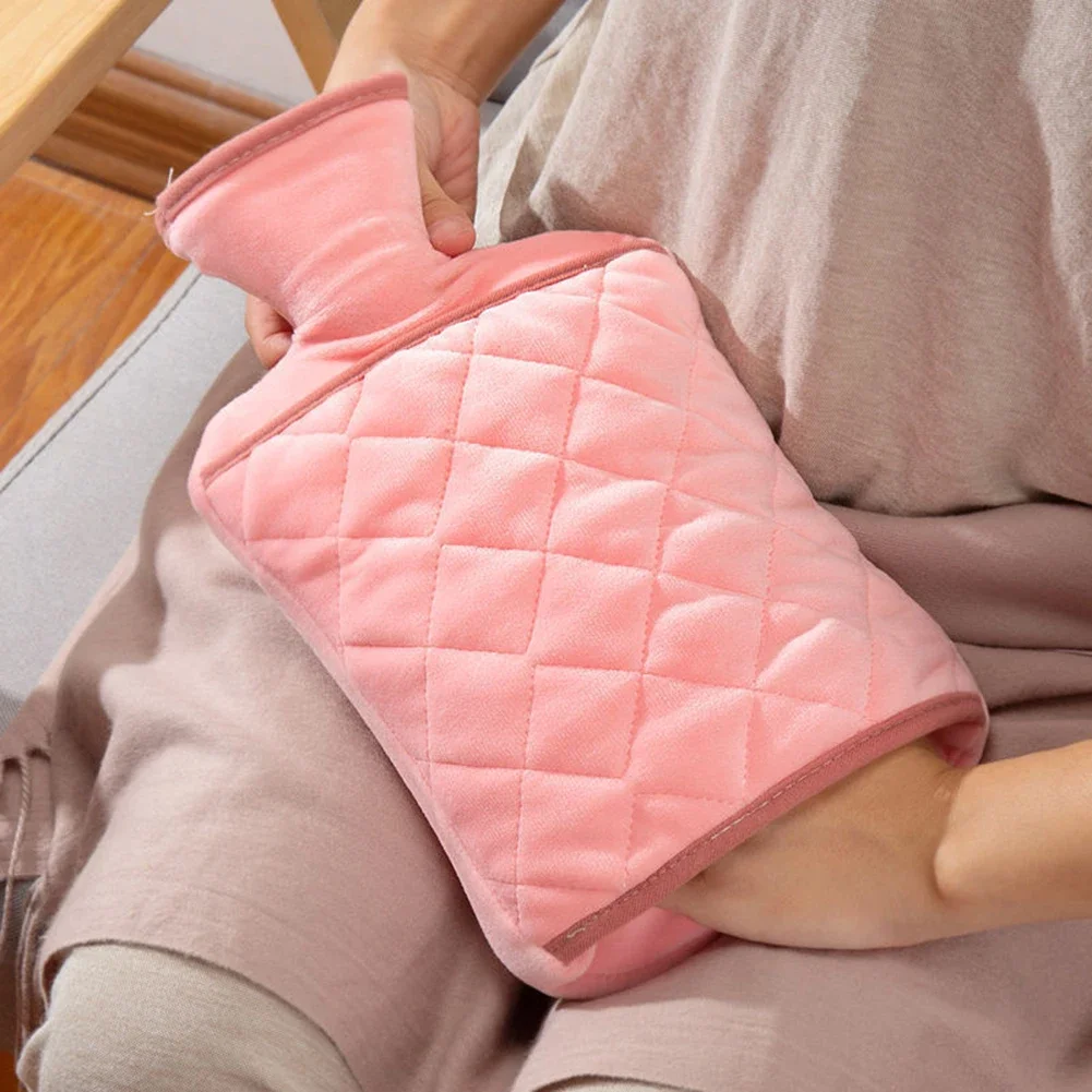 Hot Water Bottle Bag Bed Warm Water Bag Hand Feet Warmer 1/2L Hot Water Bottle for Hot Compress Menstrual Cramps Pain Relief