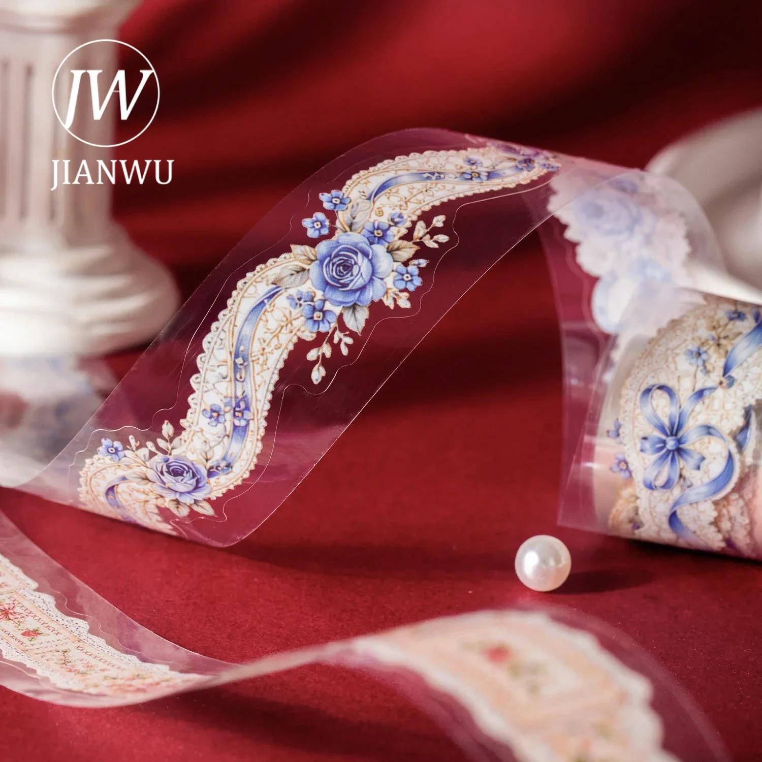 JIANWU 35mm*200cm Vintage Lace Flower Landscape Material Collage Scrapbooking PET Tape Creative DIY Journal Stationery - view 3