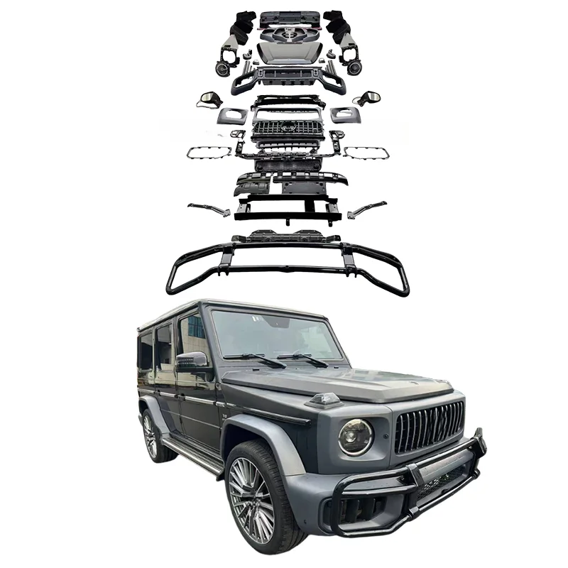 High Quality G63 Old To New Body Kit Bumper Grille Headlight Hood Fender Exhaust Bullbar Fit For W463 To W465 Upgrade