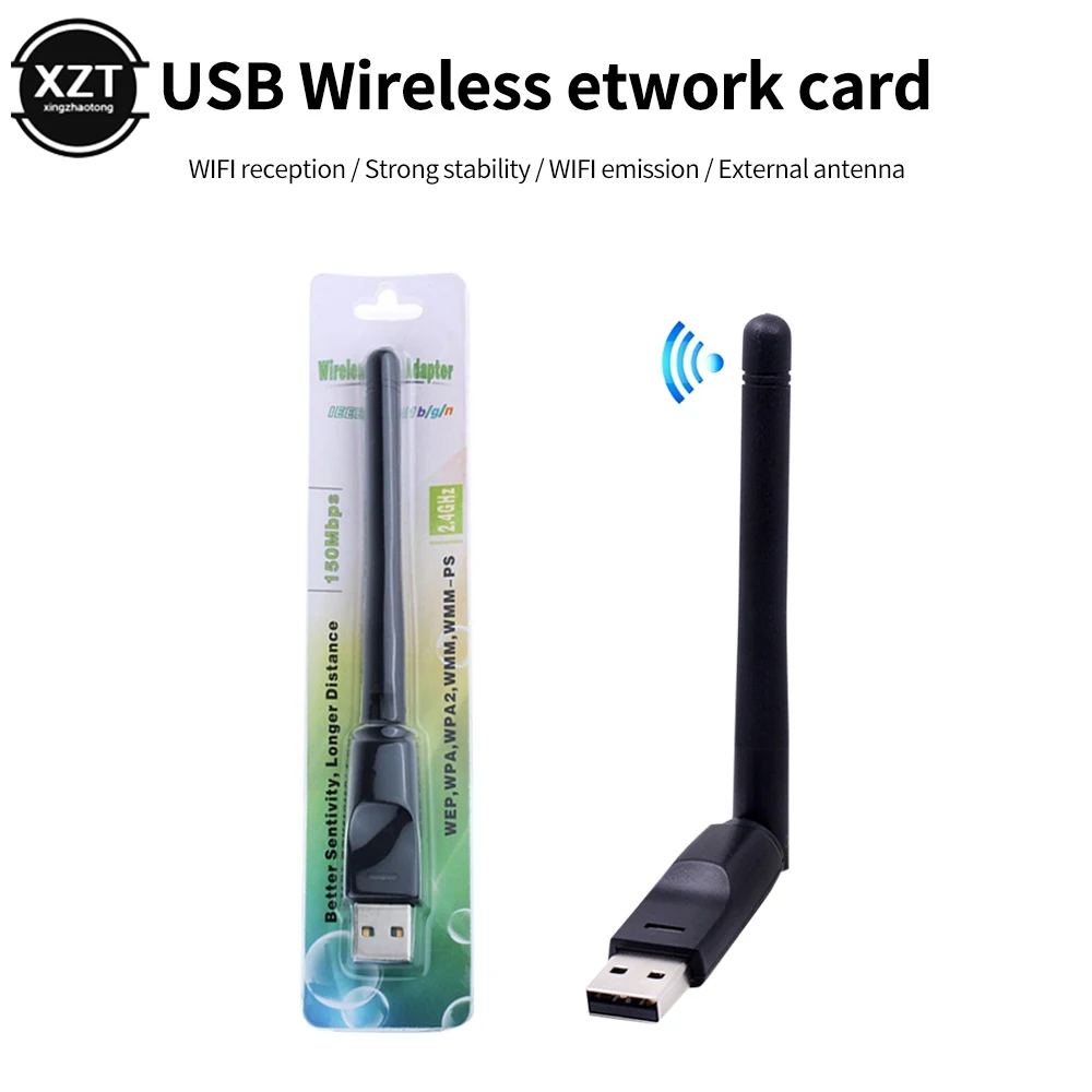 150Mbps RTL818 MTK7601 Scheda di rete wireless Mini USB WiFi Adattatore LAN Ricevitore Wi-Fi Dongle Antenna 802.11 b/g/n per PC Windows