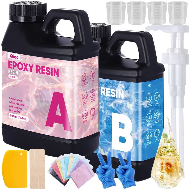 Heat Resistant Epoxy Resin Kit Ultra Clear Fast Cure Epoxy Resin Kit for Coasters, Counter tops, Bar Tops & Creative Craft Use