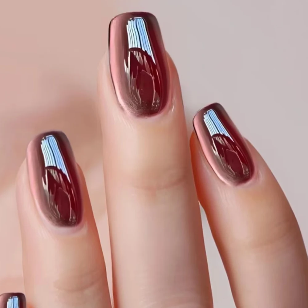 Hot deal: 24Pcs Chinese-Style Elegant Red Cat-Eye False Nails, Fashionable Glossy Angora Red Cat-Eye Press-On Nails Suitable for Home Parties, Removable False Nails Suitable for Daily Wear and Dates, Reusable Press-On Nails with Jelly Glue and File Strips Included