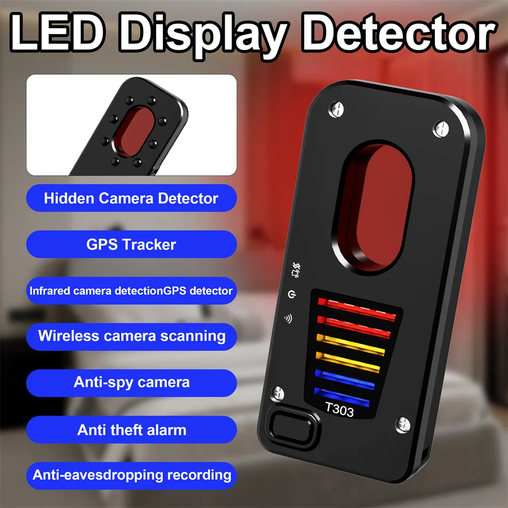 Anti-Spy RF Detector Camping Travel Motion Sensor Alarm Portable Mini PIR Infrared Camera Detector Wireless Security Anti-theft