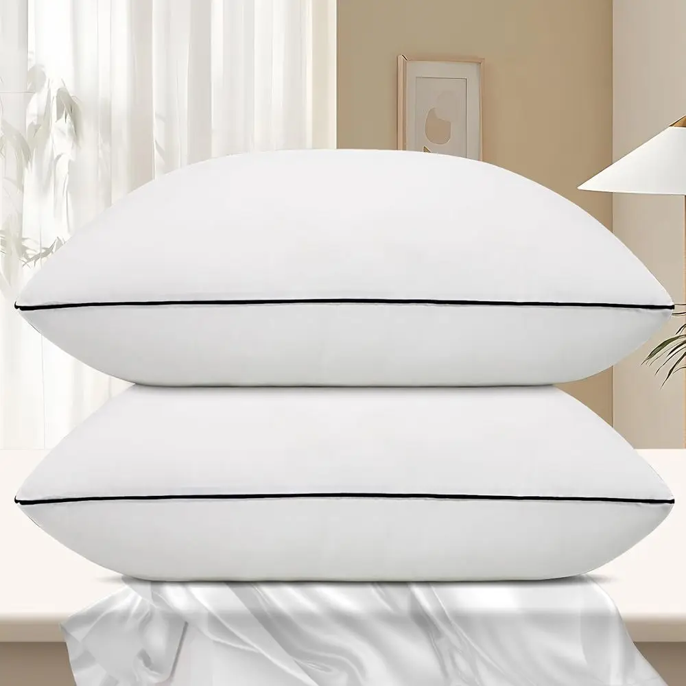 2-Pack Cooling Pillows for Side, Stomach, or Back Sleepers - Hypoallergenic Microfiber Pillows