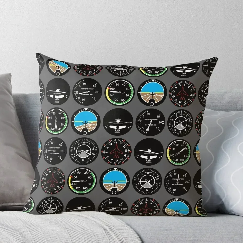 

Flight Instruments Throw Pillow Couch Pillows Custom Cushion Decorative pillow case Cushions Home Decor pillow