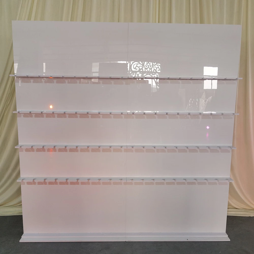 

Recommend Modern Wedding Event Decorations Acrylic Champagne wall Glass Hold Backdrop Stand For Sales