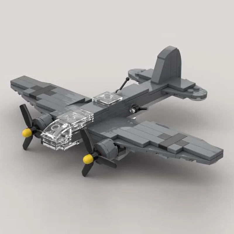 He-111 WW2 الطائرات المقاتلة العسكرية نموذج MOC قوالب بناء معدات الحرب وحدات التكنولوجيا الهدايا عطلة تجميع ألعاب أطفال #2