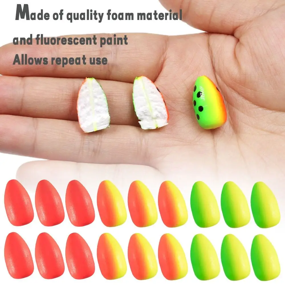 

50pcs Foam Floats Ball Beads Beans Fishing Float set Bottom Rig Rigging Material Fishing Tackle Accessories Pick Size