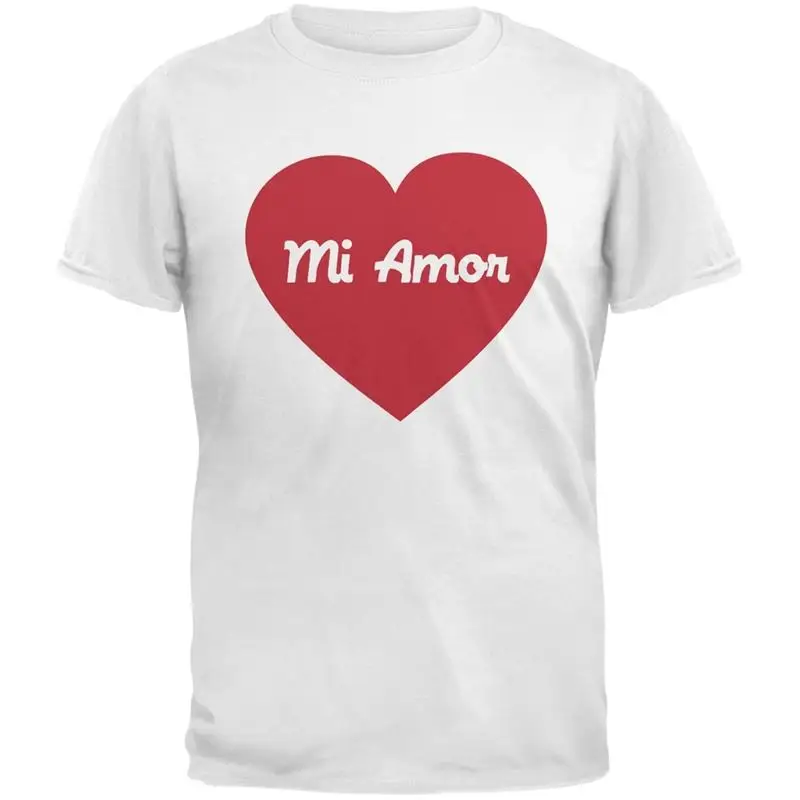 

Белая футболка для взрослых Mi Amor на День святого Валентина