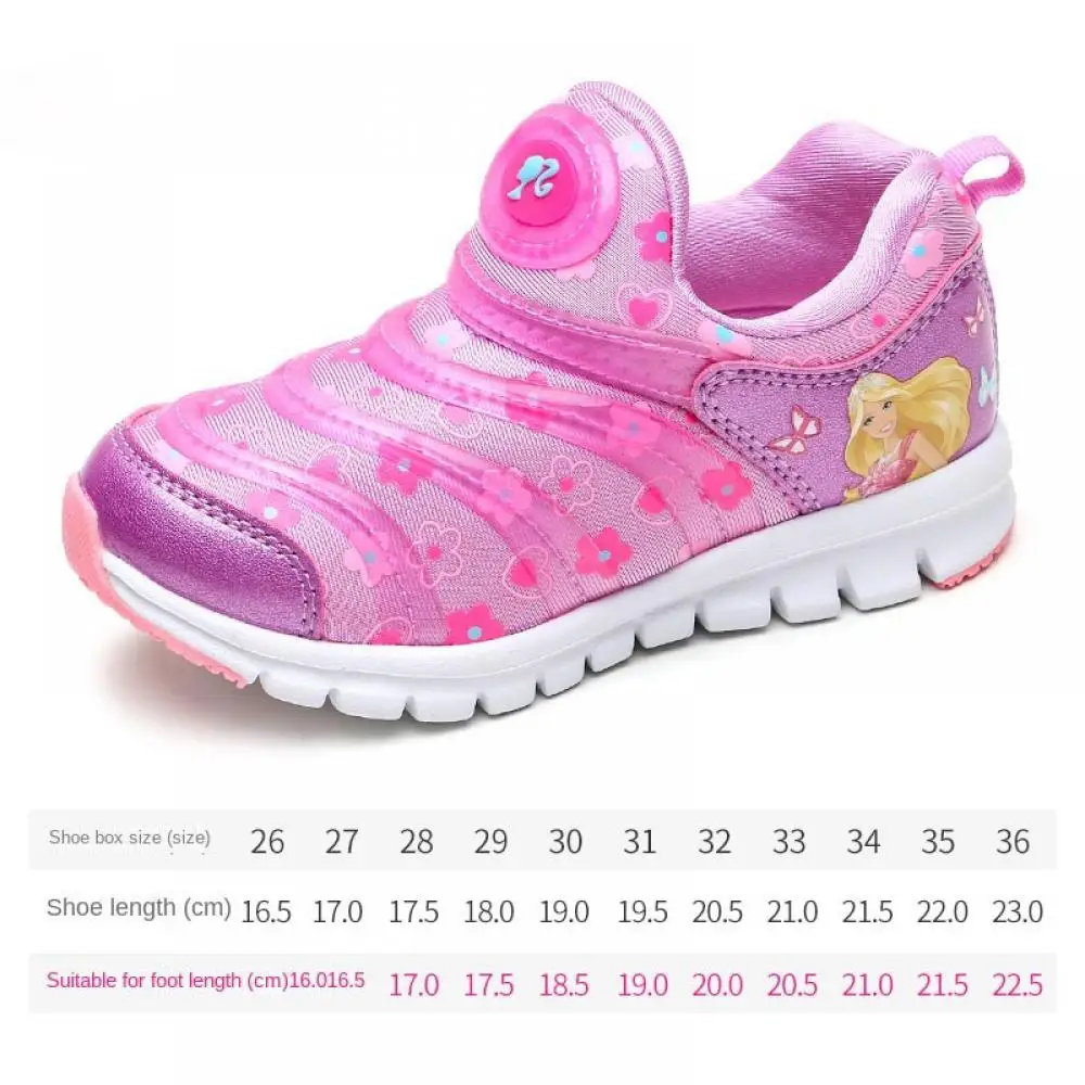 Barbie Children\'s Shoes Kawaii New Boys Girls Sports Shoes Soft Bottom Breathable Sports Sneakers Non Slip Kids Running Shoes