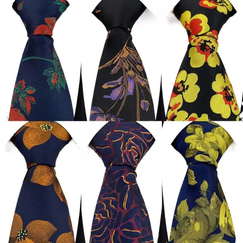 Men's Floral Necktie British Gentleman Style Suit Accessory Trendy Clothing Fashionable Tie
