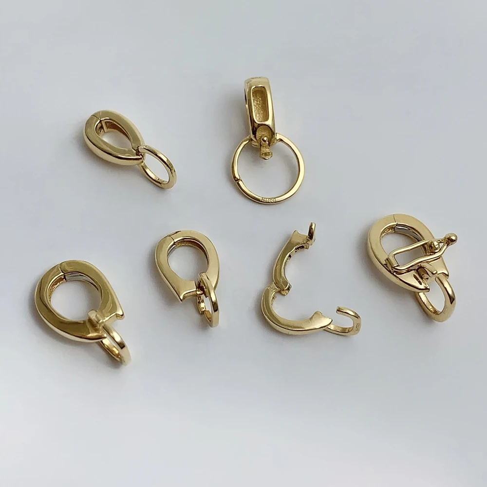 Sinya Fine Jewelry Universal Pendants Clasp Necklace DIY Accessories Pure Real 18k Gold Chainlink Clasp Stamp Au750 On Sale