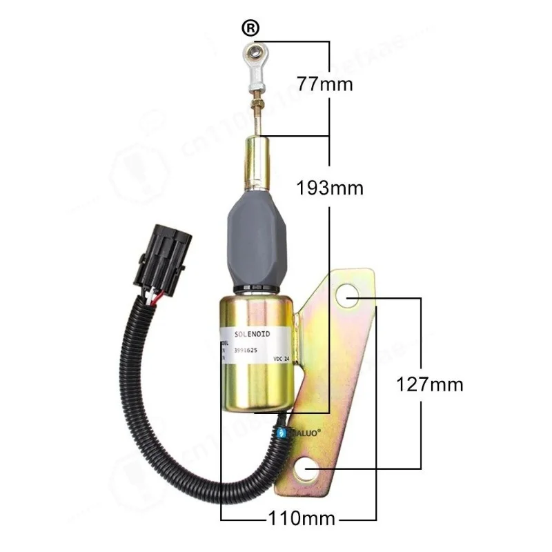 Flameout Solenoid Valve 3991625, Metal Material, Stable Performance, For Excavator Engine, Replacement Stop Switch Parts