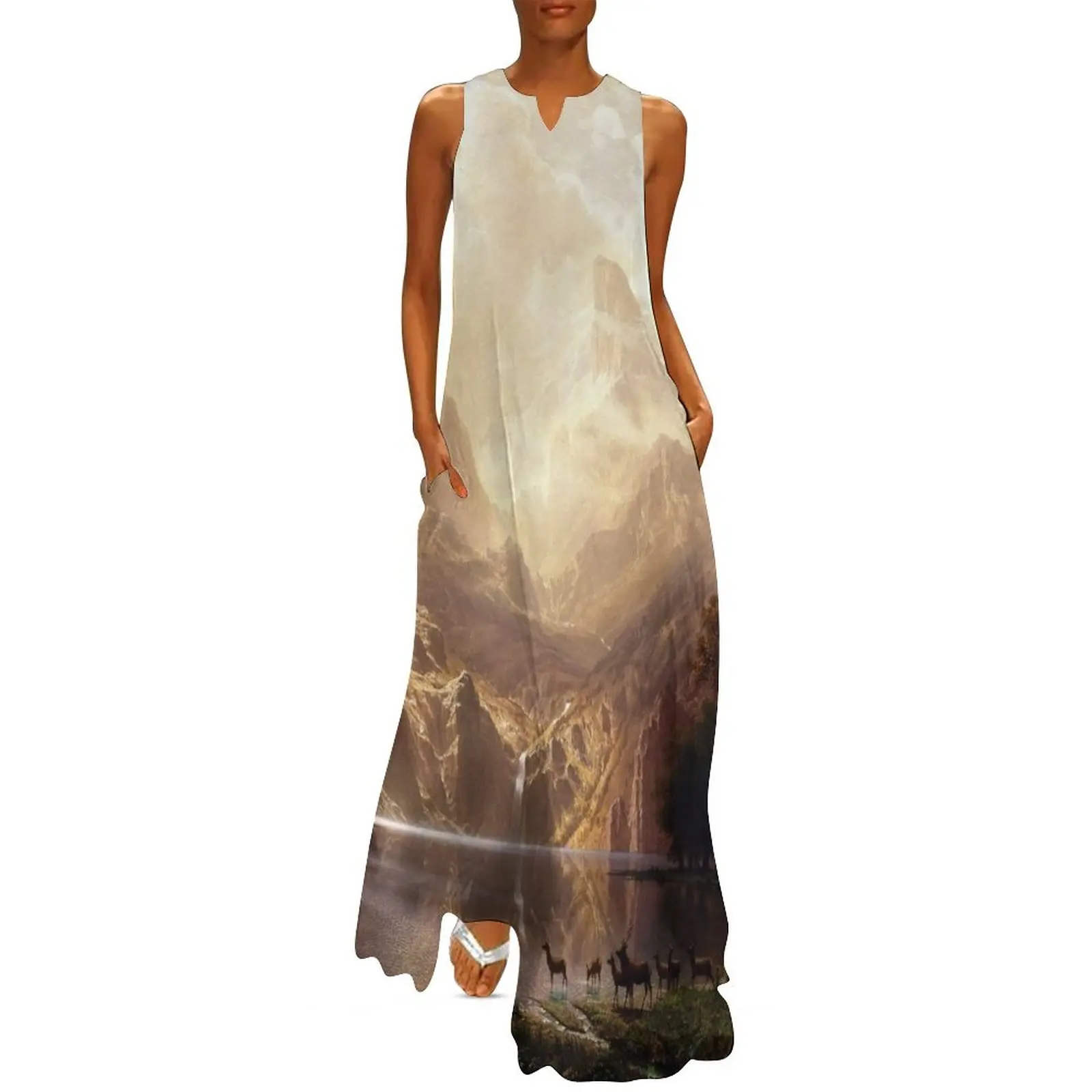 Albert Bierstadt - Among the Sierra Nevada, California Long Dress party dresses woman Casual dresses