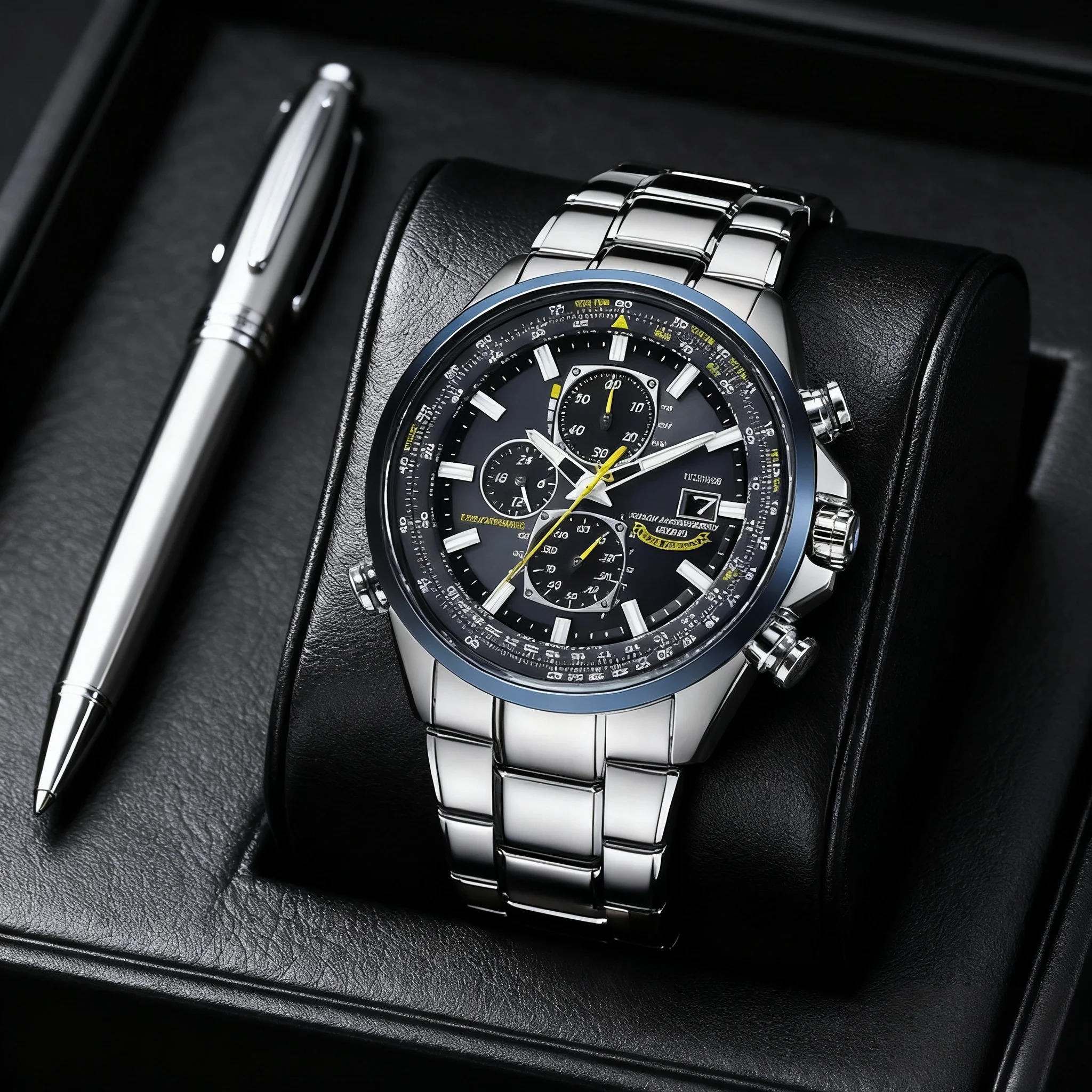 High Quality Men's Quartz Watch Luxury Trend Luminous Multi-Function Chrono Stainless Automatic Watch Father's Day Gifts for Men view 3
