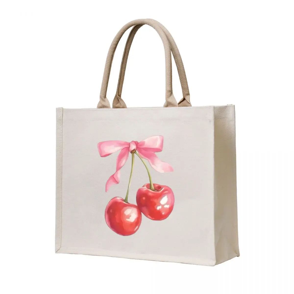

cherry with coquette bow aesthetic Tote Bag shopper bags Shopper handbag female bag Handbags women