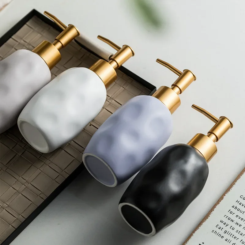 200ml Ceramic Lotion Press Bottle Soap Dispenser Shampoo Shower Gel Hand Sanitizer Separate Bottle Bathroom Accessories