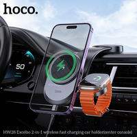 HOCO HW28 Car Holders 15W Magnetic Wireless Fast Charging For Smartphones iWatch SE Ultra Suitable for iPhone 13 14 15 Pro max