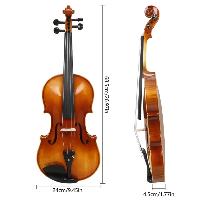 11UE Spruce Viola with Bow and Carrying Case Stringed Instrument 16 Inch Viola Replacement Kits for Beginners Students