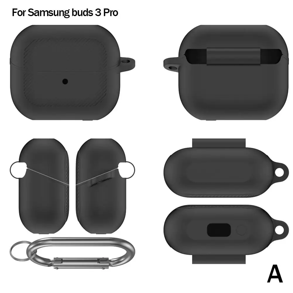 Silicone Case For Samsung Galaxy Buds 3 Pro Earbuds Accessories Shockproof Cover Dust-proof Keychain Shell With Climbing Bu X1X8