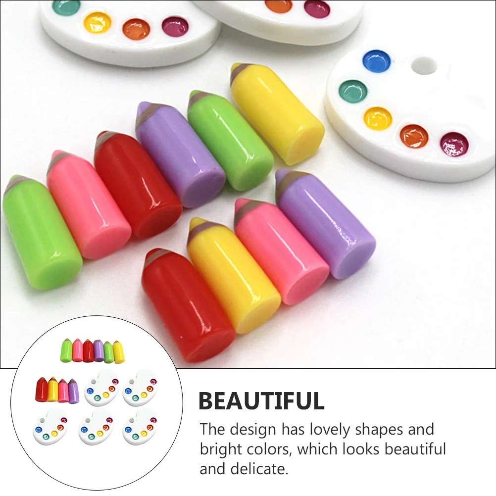 

15Pcs Miniature Painting Tools Resin Micro Landscape Decoration Creative Desktop Resin Stationery Decor Dollhouse Props