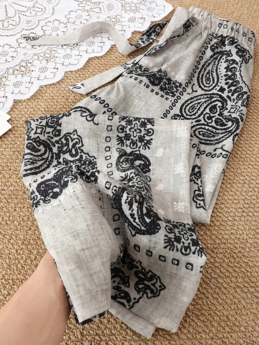 

Loose Casual Slimming Wide Leg Pants Summer Fashion Vacation Retro Drapey Straight Leg Pants for plus Size Women
