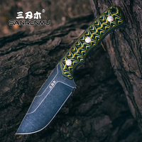 SANRENMU S738 Fixed Blade Knife 8Cr13MoV Blade Outdoor Camping Utility Survival Tactical Hunting Knives EDC TooL With K Sheath