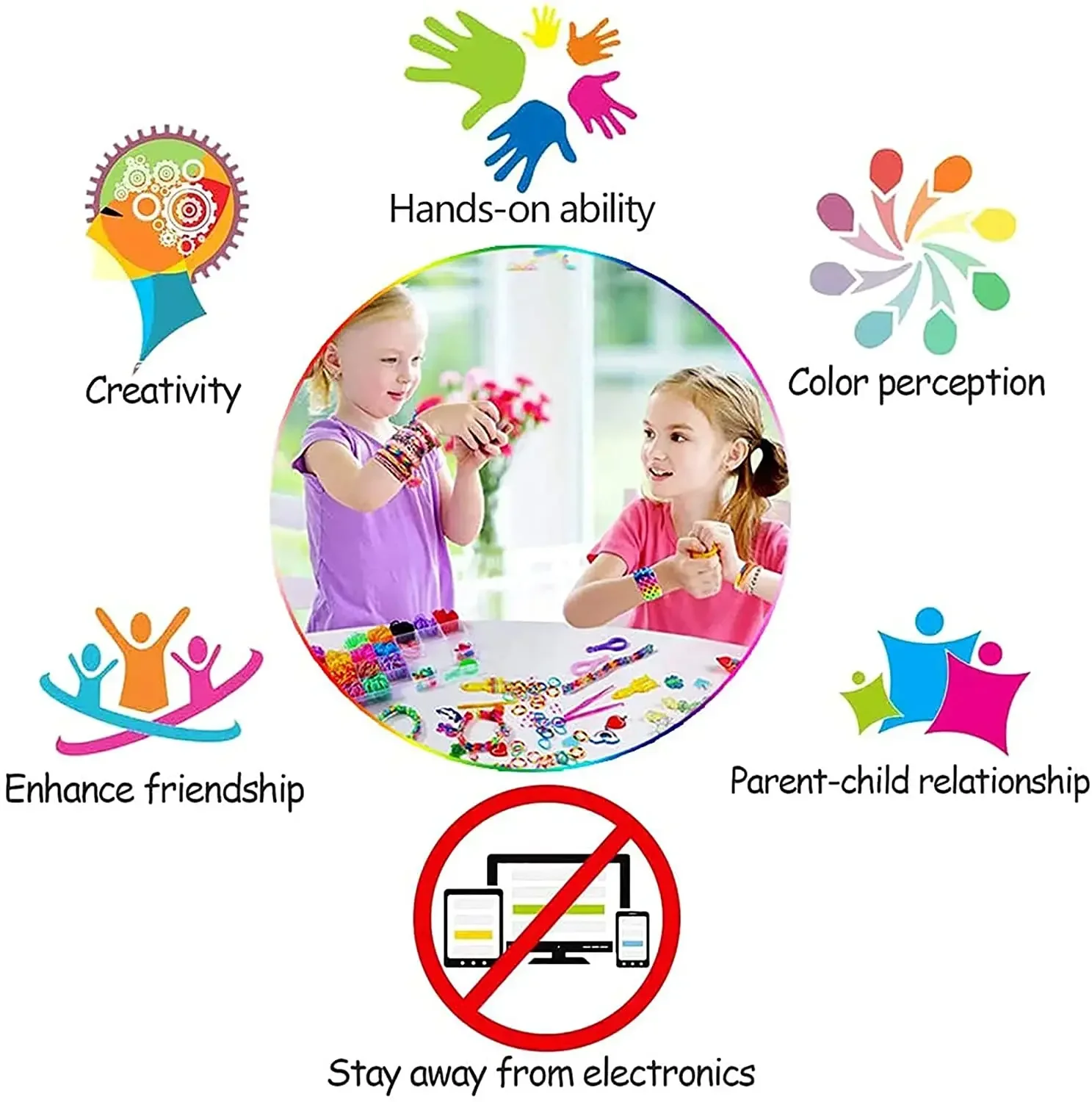 Ensemble d'élastiques à métier à tisser colorés, 600 pièces, 12 couleurs, bricolage, bandes à tisser, Kit de fabrication de bracelets, cadeau pour filles et enfants, artisanat d'art