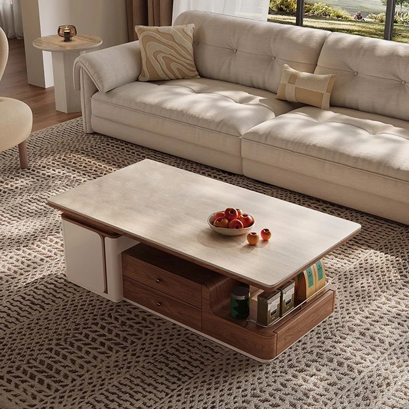 Nordic Minimalist Coffee Table Storage Clear Designer Simple Coffee Table Aesthetic Mechanism Mesas Bajas Lounge Suite Furniture