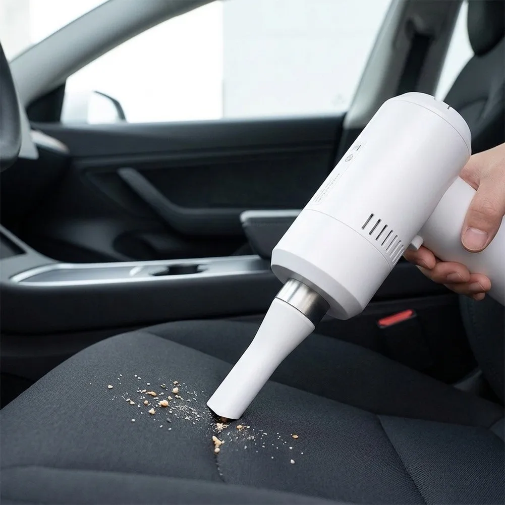 Wireless Portable USB Rechargeable Handheld Vacuum Cleaner for Car Pet Home Office Desktop Nylon Brush 13.5x6.0x14.0cm