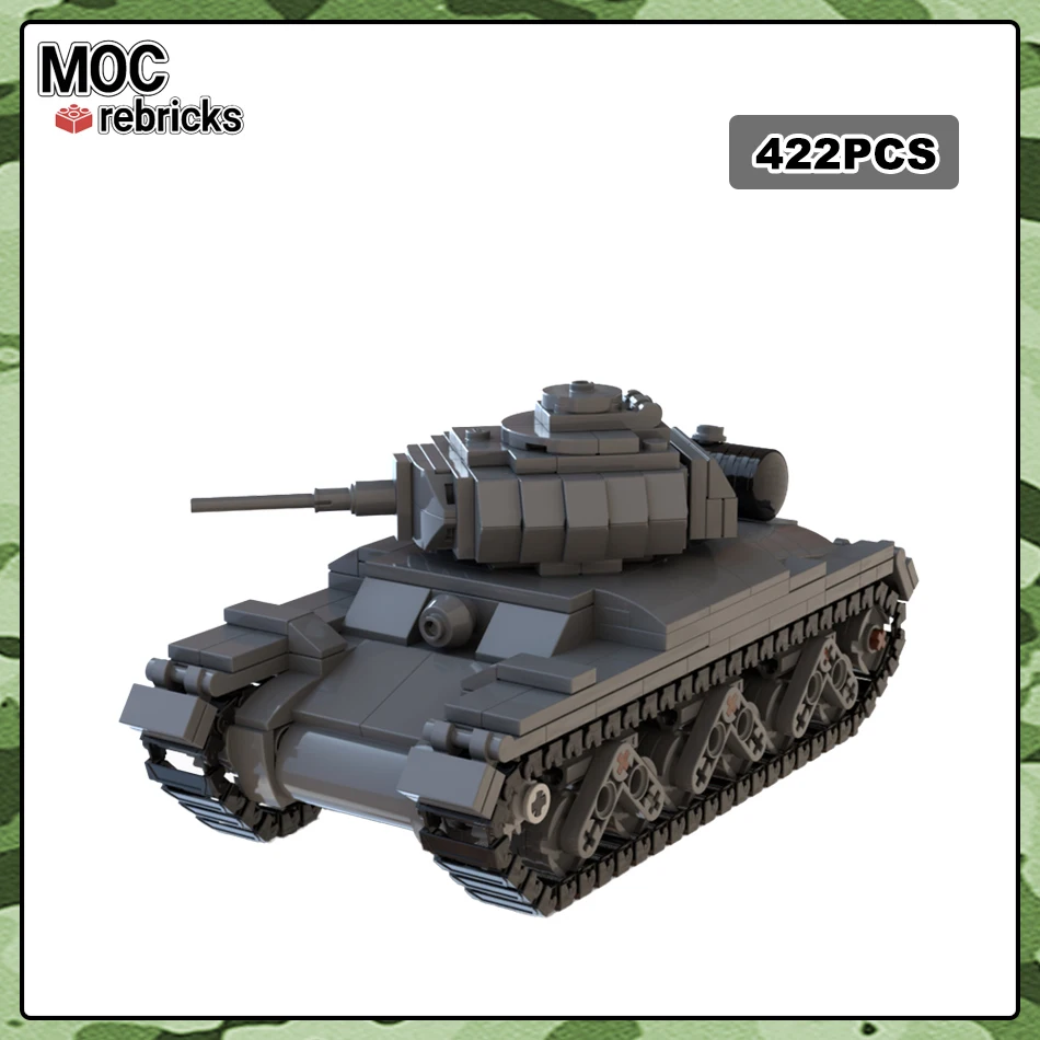 

WWII MOC Military Series Tracked Tank Army Armed Forces Fighting Vehicle Model DIY Building Blocks Set Children's Toys Gift