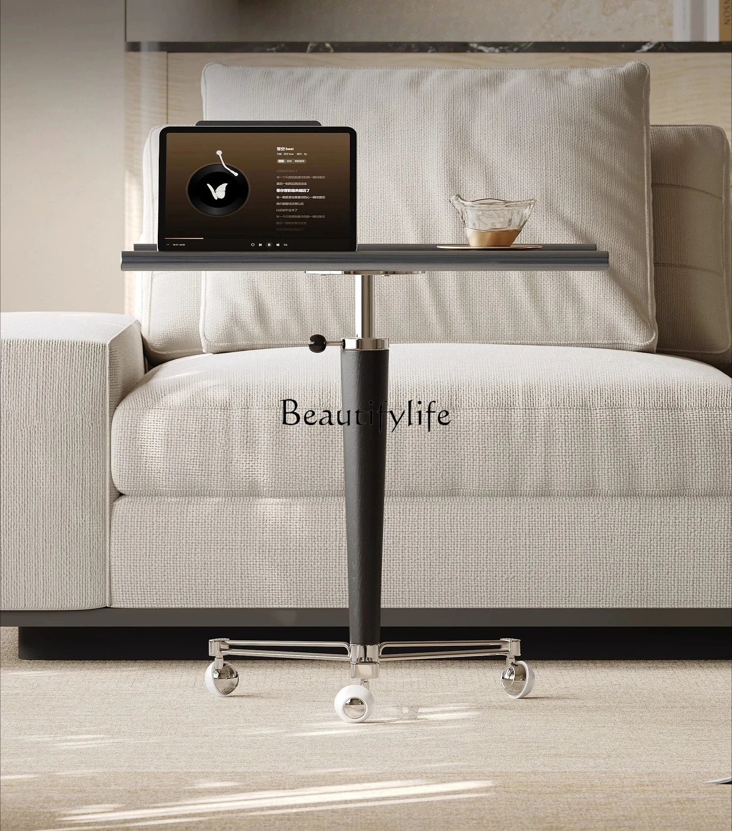 

ls 18Italian Minimalist Adjustable Side Table Movable Stainless Steel High-End Creative Desk